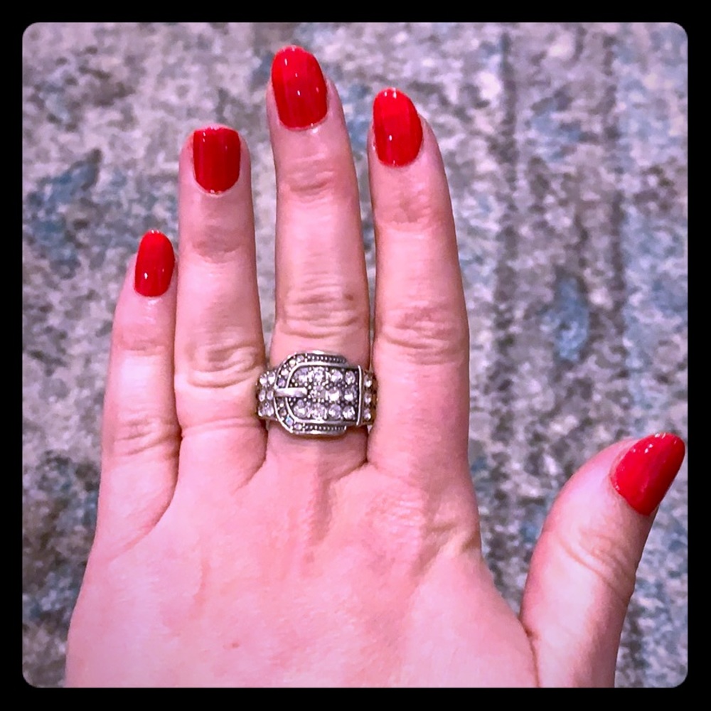 Sparkly Buckle Bling Ring